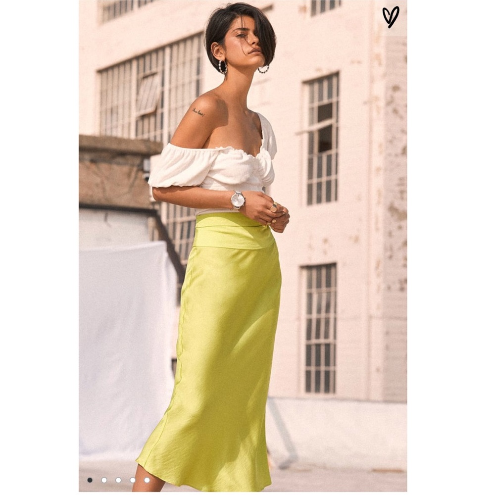 Free People Normani Bias Skirt in jackfruit